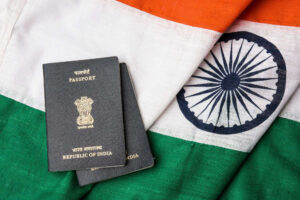 INDIAN FLAG AND PASSPORT